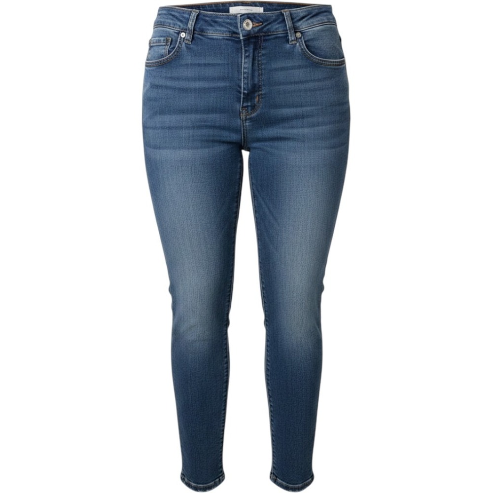 C Est 1946 Denim Classic Skinny Jeans Medium Wash Distressed Frayed Hem Size 12
